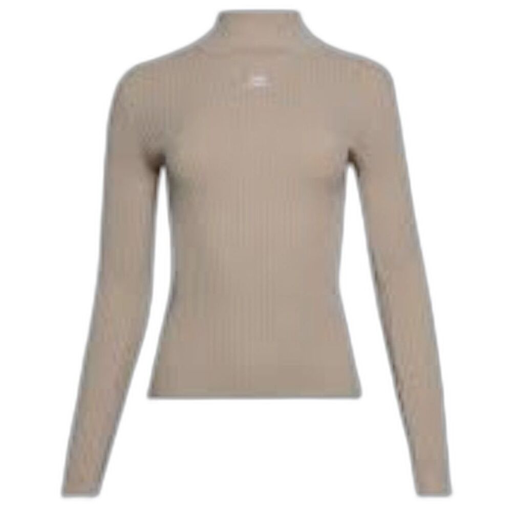 French Connection Mocha Cotton Wool Blend Ribbed Knit Turtleneck Sweater XS
